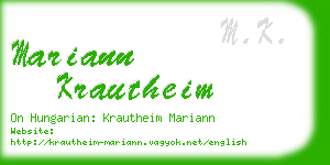 mariann krautheim business card